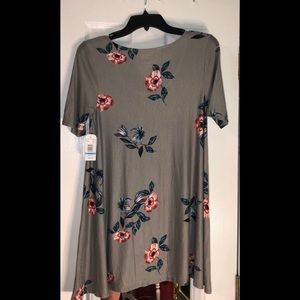Gray/Navy Floral Tunic